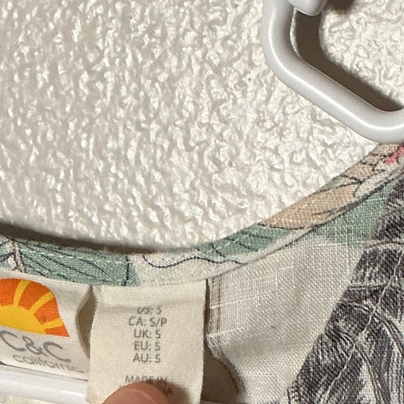 C&C California Tropical Linen Shift Dress Women’s size Small - Picture 5 of 7